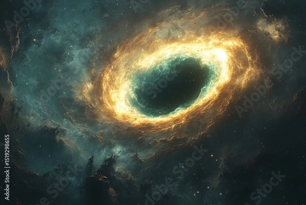Fototapeta Abstract Cosmic Portal in Glowing Nebula Space Universe Cosmos Astronomy Galaxy Nebula Stargate Gas