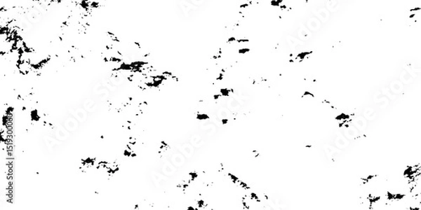 Fototapeta Black and white noise paper dust. Distressed Dirty rough overlay texture. Black grunge texture on transparent backdrop background. Scratches on a white background.