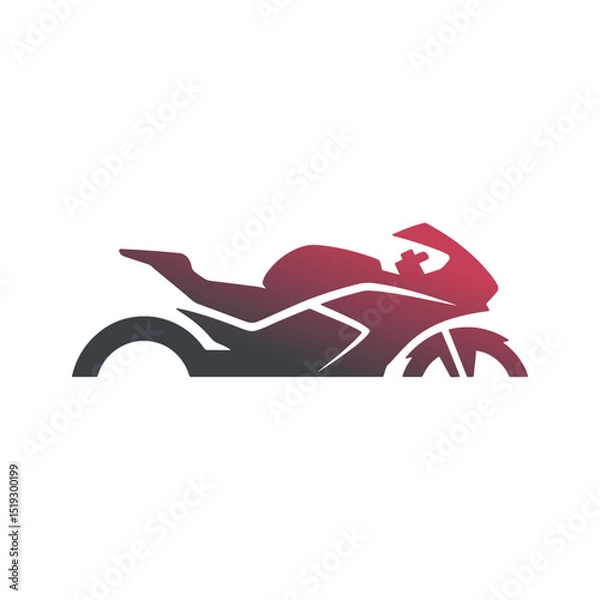 Fototapeta Unique motorcycle logo Modern and minimalist vector and abstract logo