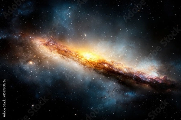 Fototapeta Vibrant Spiral Galaxy in Deep Space galaxy vibrant spiral galaxy universe cosmos stars nebula cosmic