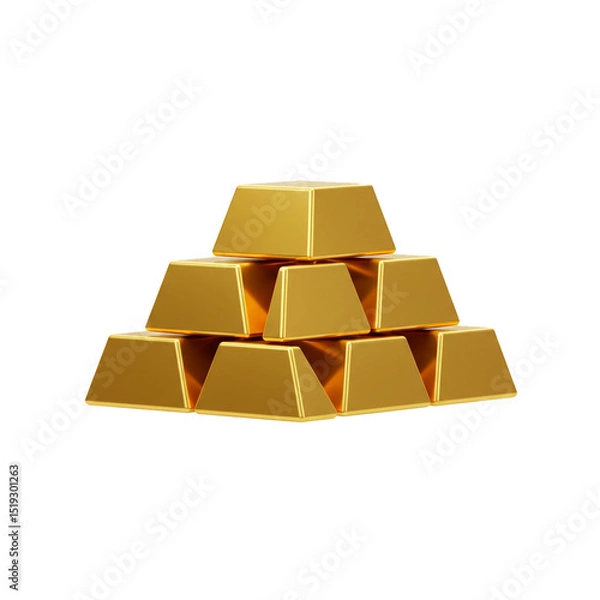 Obraz Gold Bars Stacked in a Pyramid Shape Depicting Wealth and Financial Investment
