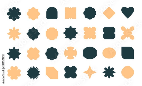 Fototapeta Modern Abstract Badge and Shape Icon Set Editable Vector Elements for Logo, Label, and Web Design