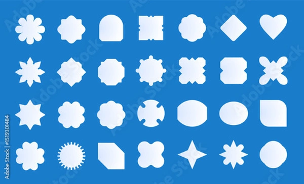 Fototapeta Modern Abstract Badge and Shape Icon Set Editable Vector Elements for Logo, Label, and Web Design