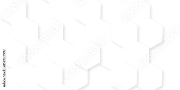 Fototapeta Abstract white hexagon concept background. Seamless bright white abstract honeycomb. Technology for design element vector abstract background.