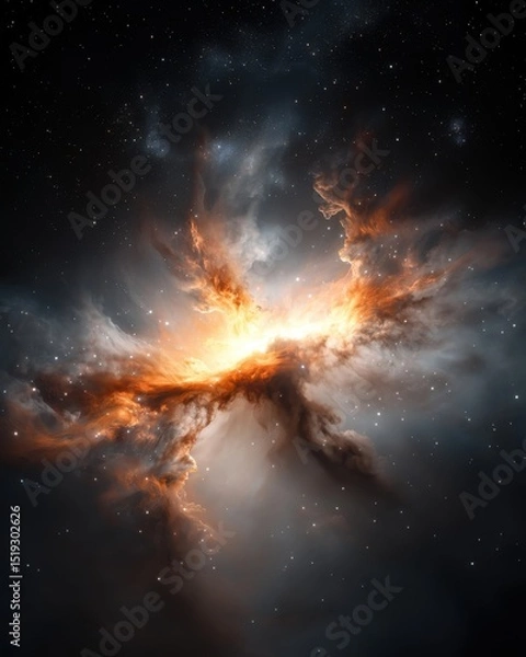 Fototapeta Vibrant Glowing Nebula in Deep Space space nebula glowing vibrant cosmos universe galaxy astronomy