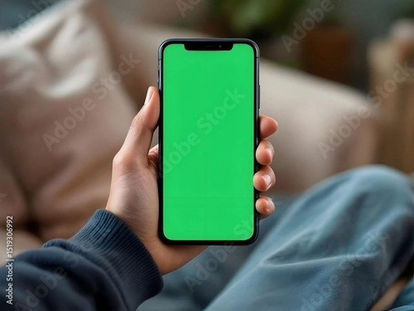Obraz Green screen smartphone screenshot 