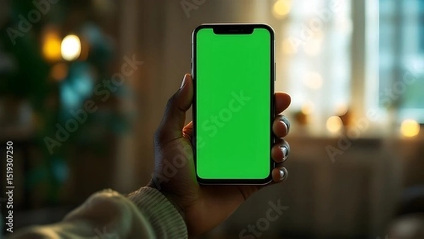 Obraz Green screen smartphone screenshot 