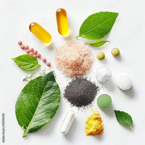 Fototapeta spa still life with green leaves