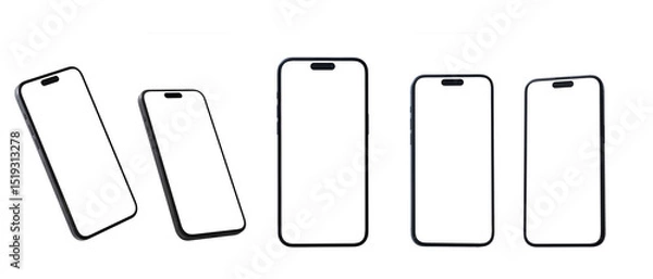 Fototapeta Mockup smart phone new generation isolated screen Transparent for Infographic Business web site design app