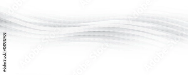 Fototapeta Abstract white and gray color with curve lines and dot pattern, halftone effect. Vector illustration.