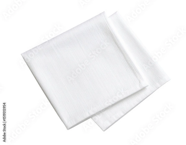 Fototapeta A folded white napkin with a textured surface.