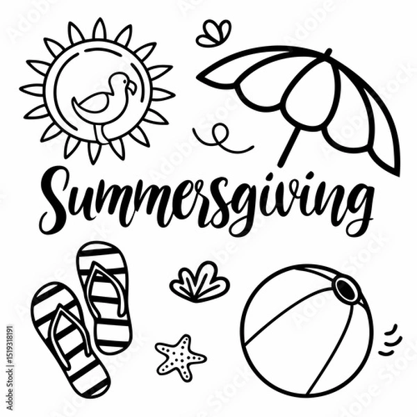 Fototapeta SUMMERSGIVING vector illustration