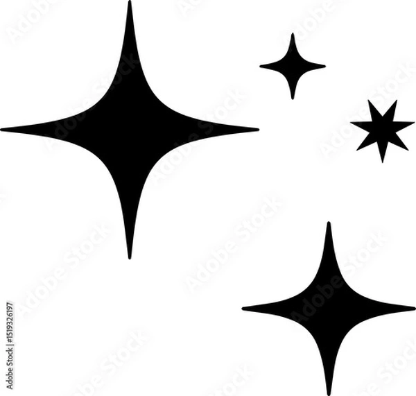 Fototapeta Shiny black abstract sparkle elements with minimal aesthetic