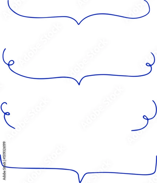 Fototapeta Double curly bracket set drawn in minimal blue sketch style
