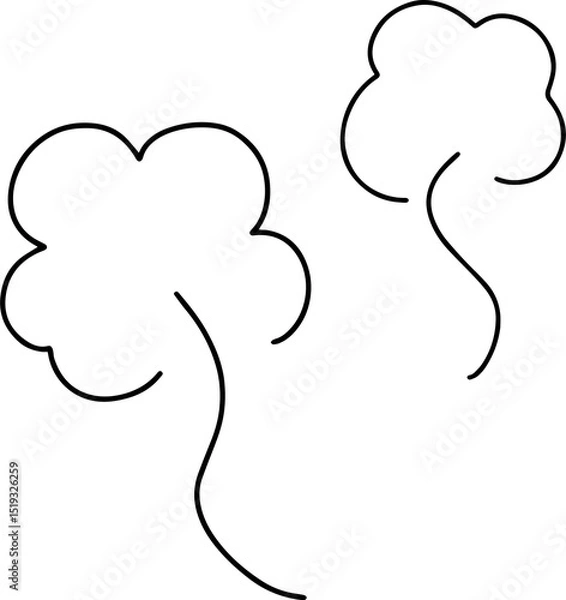 Fototapeta Black tree silhouette with simple abstract doodle design