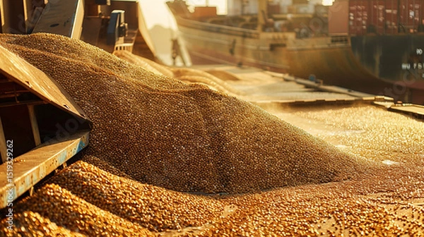 Fototapeta wheat grains in a wooden scoop