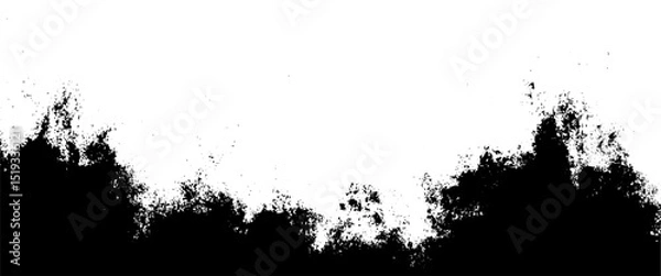 Fototapeta Vector abstract grunge stripe of spilt black paint background