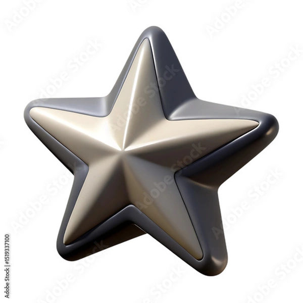 Obraz 3d rendered beige and gray star isolated on transparent background isolated on white background