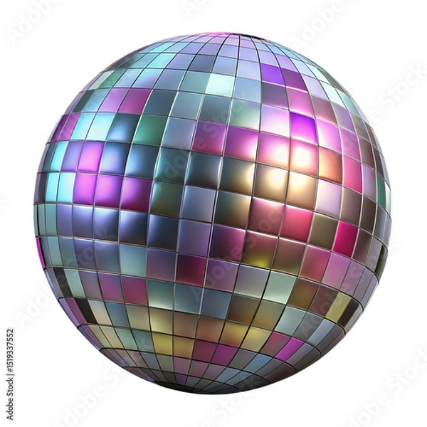 Obraz Disco ball mirror ball iridescent isolated on transparent background isolated on white background