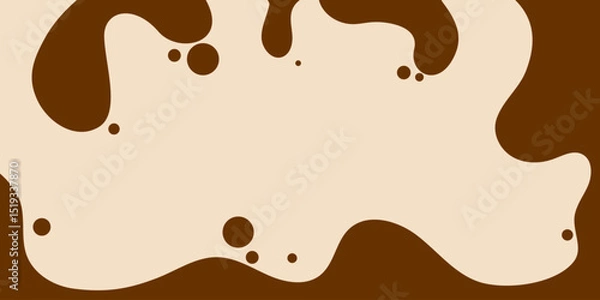 Obraz Coffee or chocolate liquid texture. Cocoa splash vector background. Abstract liquid brown waves illustration.