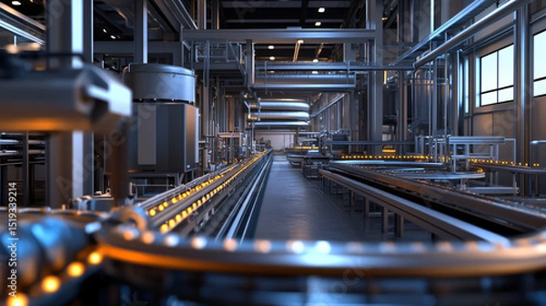 Fototapeta Automated data pipelines feeding machine learning models in industrial manufacturing.