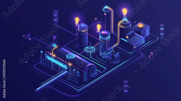 Fototapeta Automated data pipelines feeding machine learning models in industrial manufacturing.