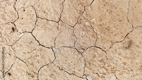 Fototapeta The ground has cracks in the top view for the background