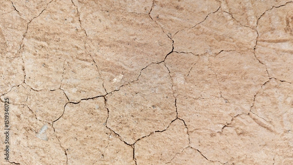 Fototapeta The ground has cracks in the top view for the background