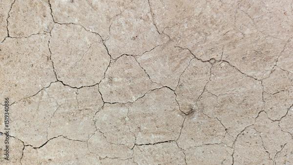 Fototapeta The ground has cracks in the top view for the background