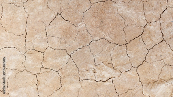 Fototapeta The ground has cracks in the top view for the background