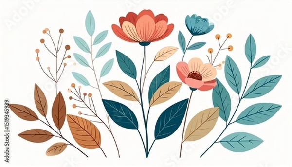 Fototapeta 
Minimalist illustrations of flowers, leaves, and plants are highly sought after for branding, packaging, and editorial design.  These artworks often feature clean lines and organic shapes that convey