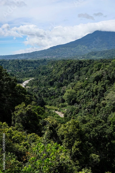 Obraz Landscape view of Ngarai Sianok and Singgalang Mountain from Panorama Baru Bukittinggi