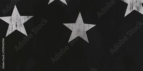 Fototapeta A textured black background featuring faint white stars, symbolizing unity and patriotism in design.