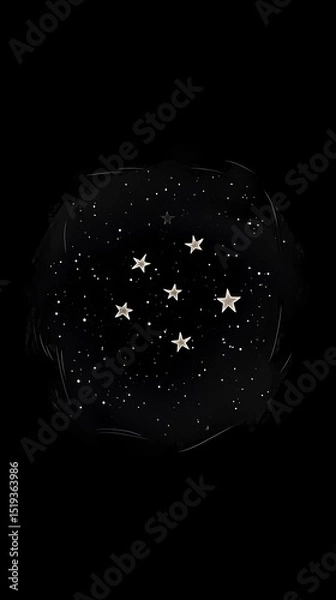 Fototapeta A beautiful representation of stars in a dark night sky, perfect for showcasing the wonders of the universe.
