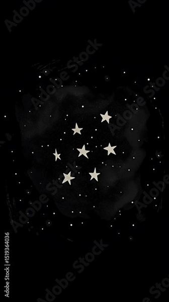 Fototapeta A captivating starfield showcasing constellations against a dark, cosmic background.