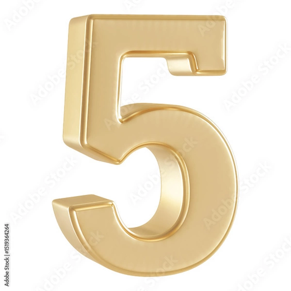 Obraz 3D Golden Number 5