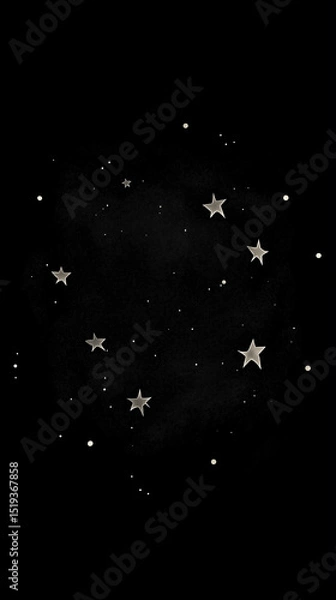 Fototapeta A mesmerizing view of a starry night sky adorned with shimmering stars against a dark backdrop.