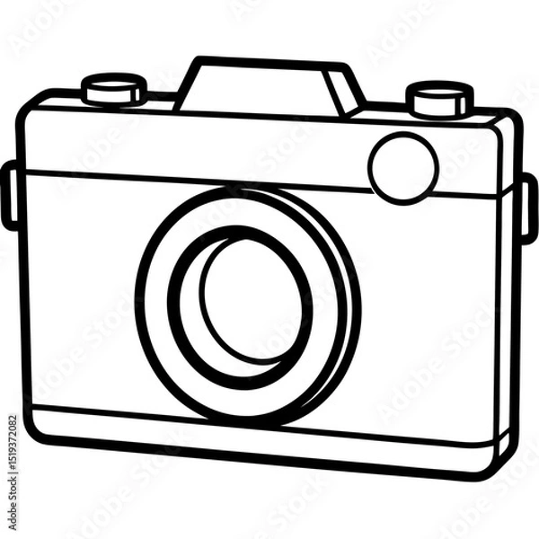 Obraz Vintage camera sketch line art vector illustration