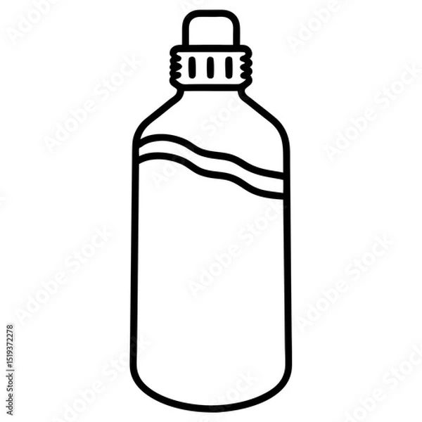 Obraz Water bottle with time marks line art vector illustration
