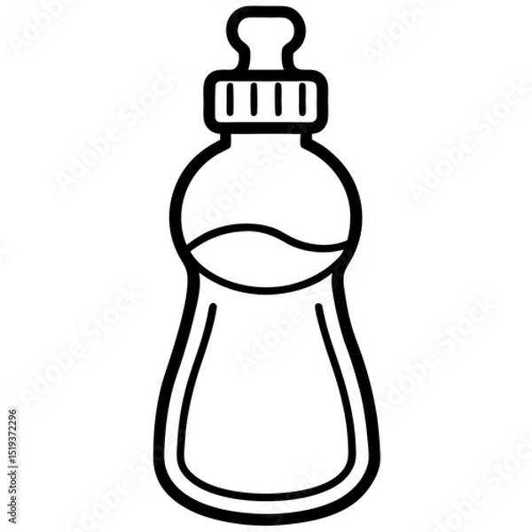 Obraz Water bottle with time marks line art vector illustration