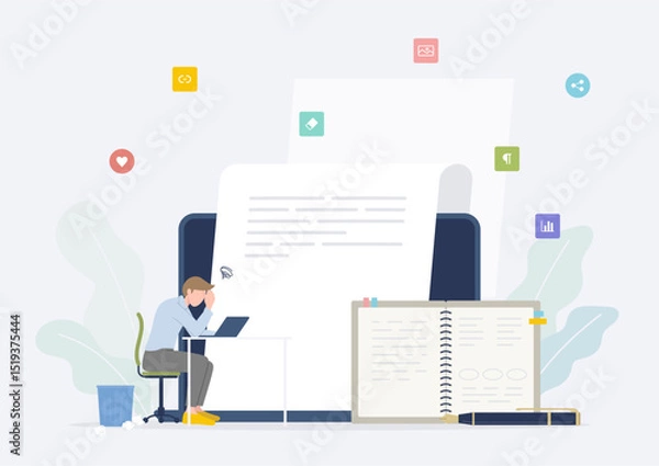 Obraz ブログ・SNSのネタ切れで文章が書けずに悩んでいるマーケター