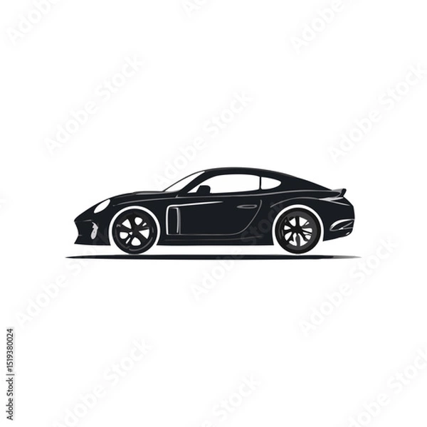 Fototapeta Sleek Coupe Vehicle Silhouette Symbol Icon A Stylish Sports Car Vector Graphic
