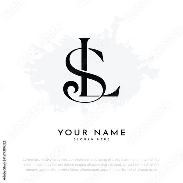 Obraz LS SL initial letter handwriting and luxury monogram logo