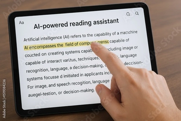 Fototapeta AI-powered coaching personalizes growth through smart, data-driven insights. Artificial intelligence AI enhances reading experiences by providing assistance through technology