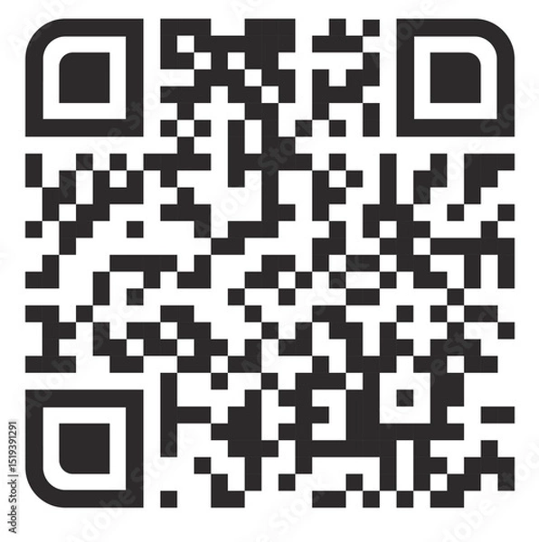 Fototapeta Qr code icon. Black color. Vector illustration