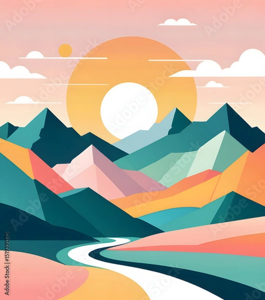 Obraz Mountain vector illustration