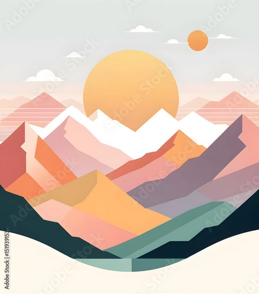 Obraz Mountain vector illustration