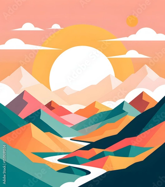 Obraz Mountain vector illustration