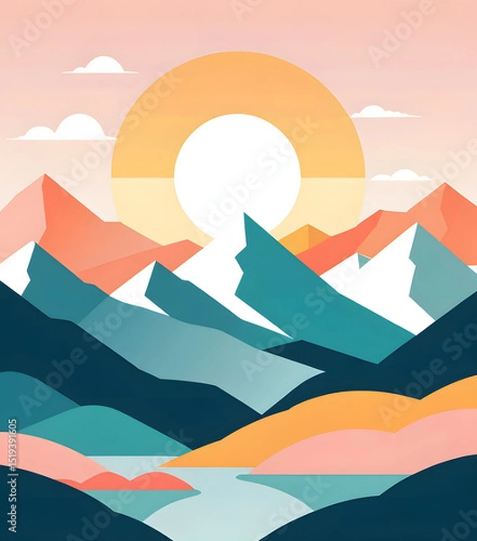 Obraz Mountain vector illustration
