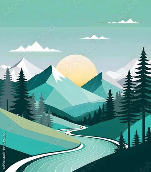 Obraz Mountain vector illustration